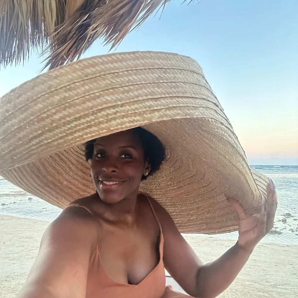 Wide-Brim Straw Sun Hat - Natural